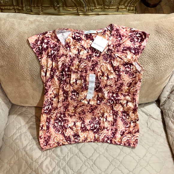 LIZ Claiborne Nee w/tag Pink Multi Top - Picture 1 of 2